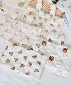 Gối sơ sinh muslin vải lưới tai thỏ -BG03