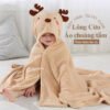 Áo choàng tắm cho bé lông cừu hình thú 70x140cm -BBE002