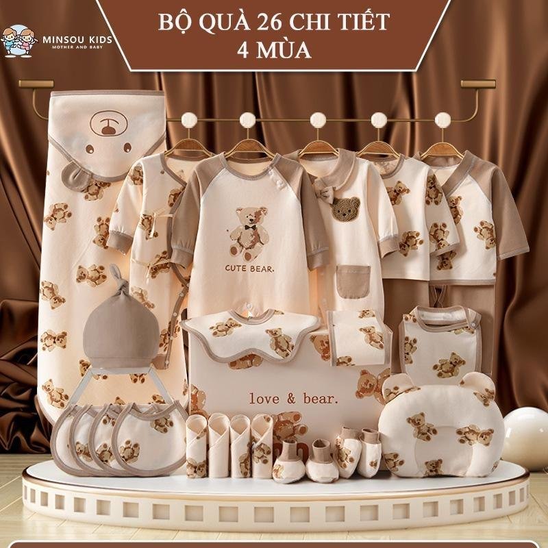 Set quà tặng sơ sinh "Love & Bear"