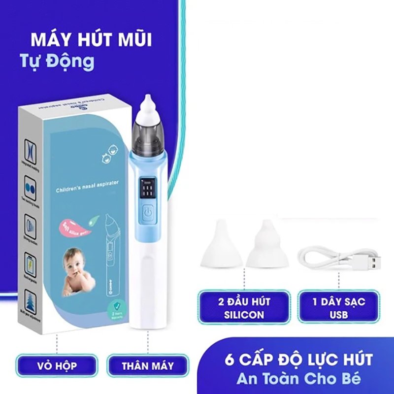 Dụng cụ máy hút mũi cho bé thế hệ mới 6 cấp độ hút sạc pin -HM01