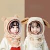Mũ len lông cừu trùm đầu chống gió, kèm kính chống bụi giữ ấm cho bé -MU01