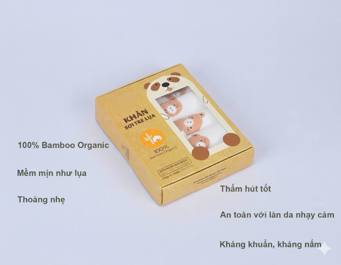 Hộp Khăn Sợi Tre Lụa-MB06