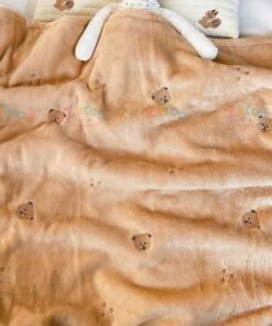 Chăn lông tuyết thêu họa tiết-MB07